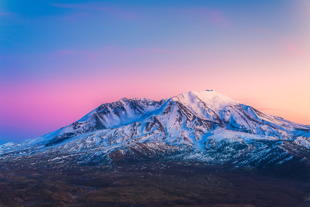 Mt St Helens at sunset